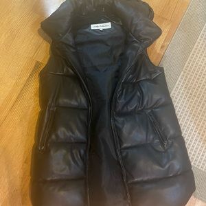 Stylish Nordstrom Rack Leather like puffer vest Large